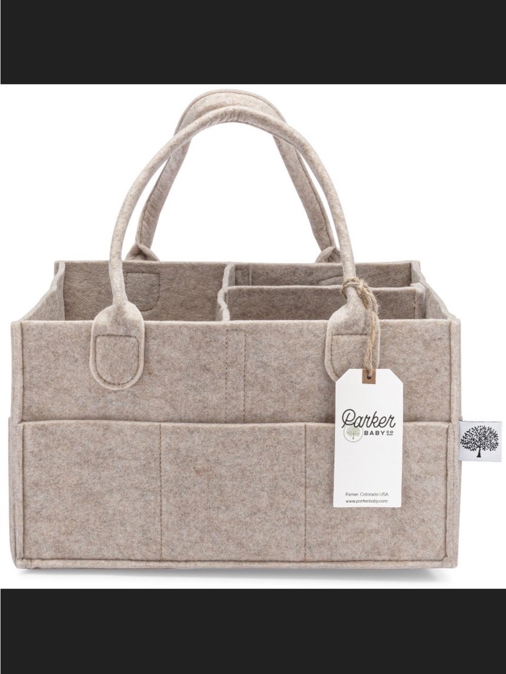 Parker Baby Co. felt diaper caddy - regular size- oatmeal